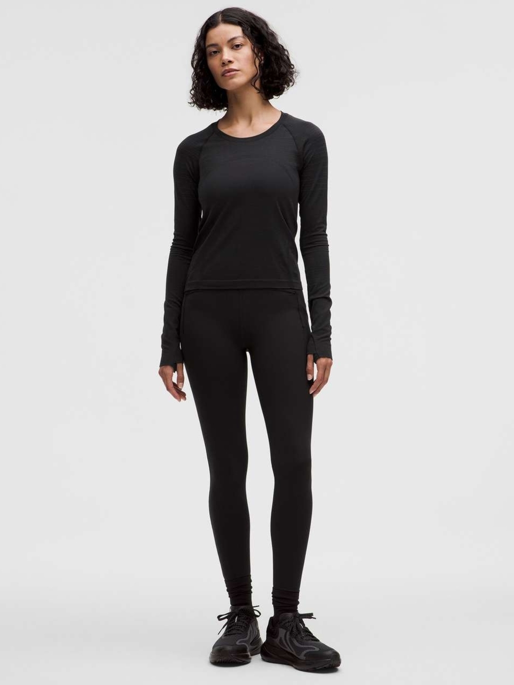 lululemon athletica Black Long-Sleeve Crew Neck Top
